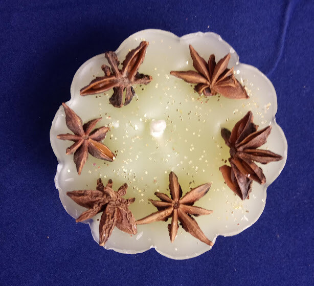 Unique handmade botanical decorative candle