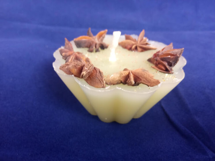 Unique handmade botanical decorative candle