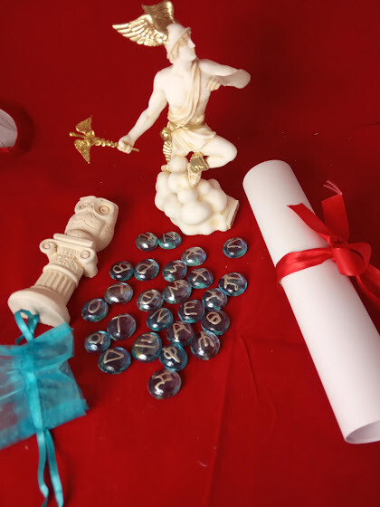 Greek alphabet in stones