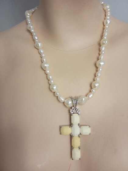 Necklace with cross and earrings set Necklace with cross and earrings set