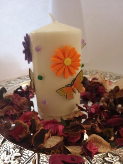 Decorative unique handmade candle