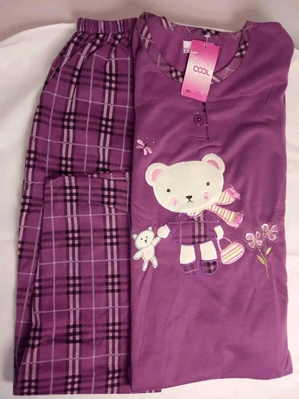 100% Cotton Women' s pajamas, Flannel inside