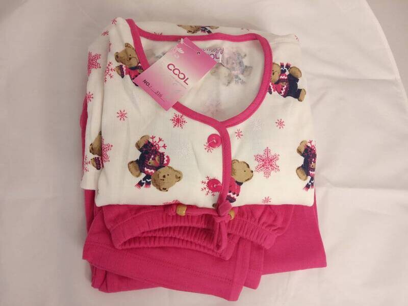 100% Cotton Women' s pajamas, Flannel inside, size L