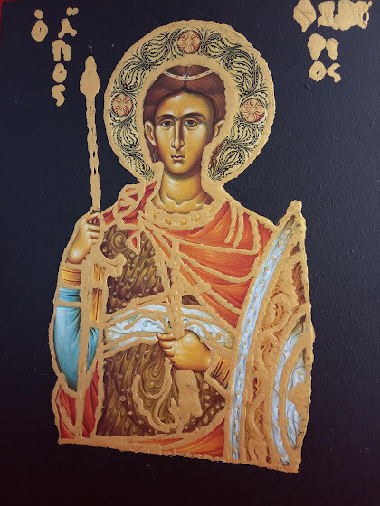 Saint Fanourios, from Rodos-Greece, handmade icon