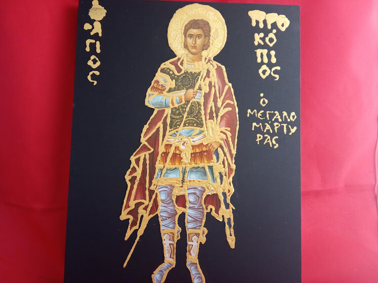 Saint Prokopios, handmade icon