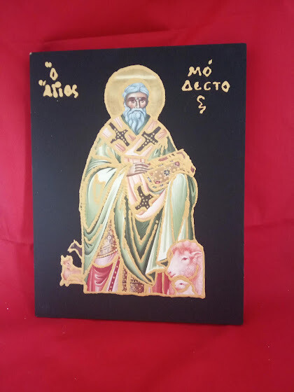 Saint Modestos, handmade icon