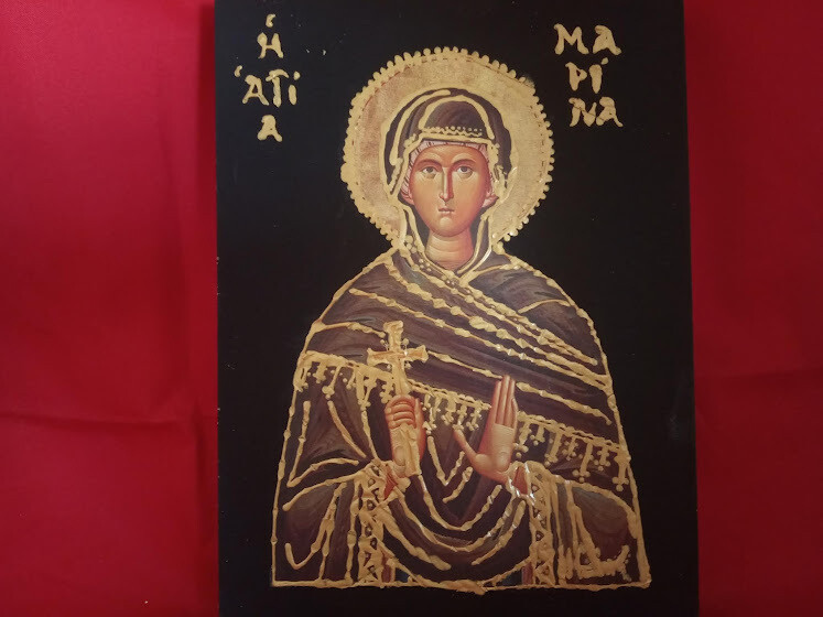 Saint Marina, handmade icon