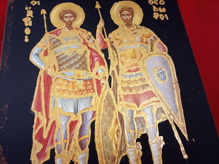 Agioi Theodoroi, handmade icon