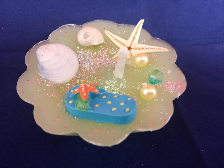 Handmade sea theme candle