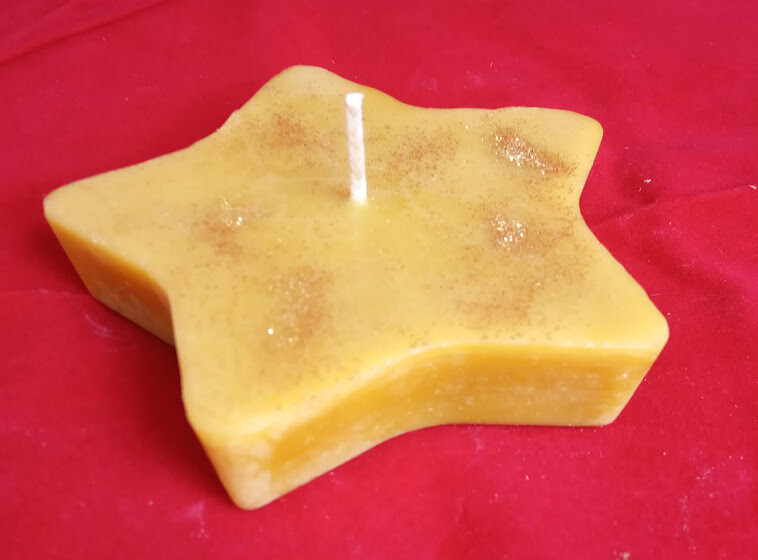 Decorative Candle star made of pure beeswax