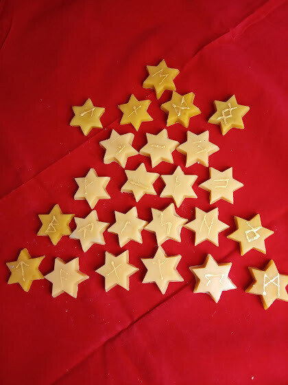 Pure beeswax handmade Runes, a celtique gift