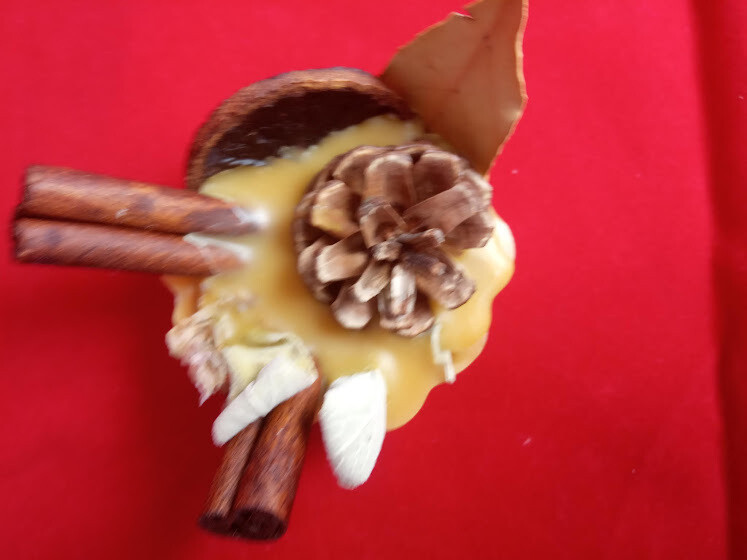 Pure Beeswax botanical decorative  firestarter