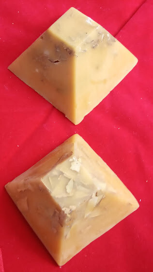 Handmade pure beeswax big melts, pyramids with sage