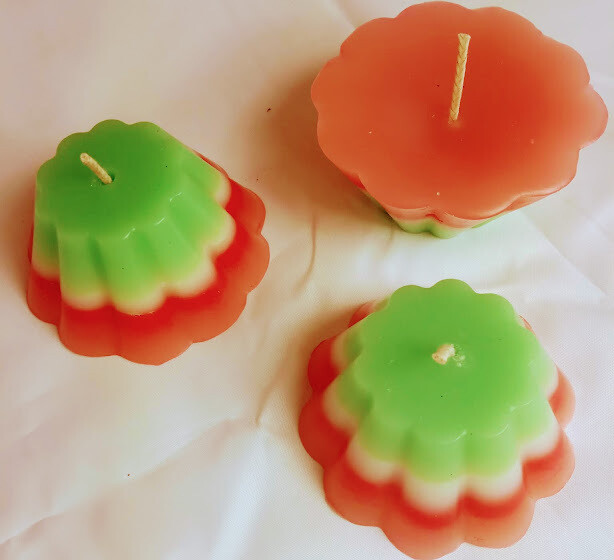 Set of three decorative candles