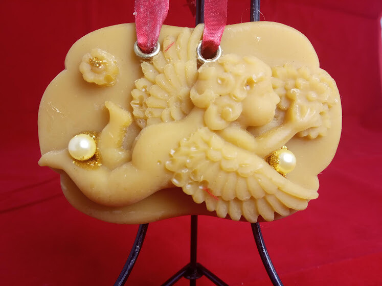 Decorative beeswax sachet, tablet, handmade