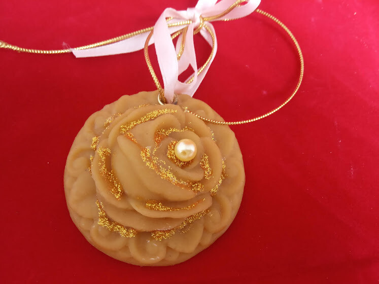 Decorative beeswax sachet, tablet, handmade