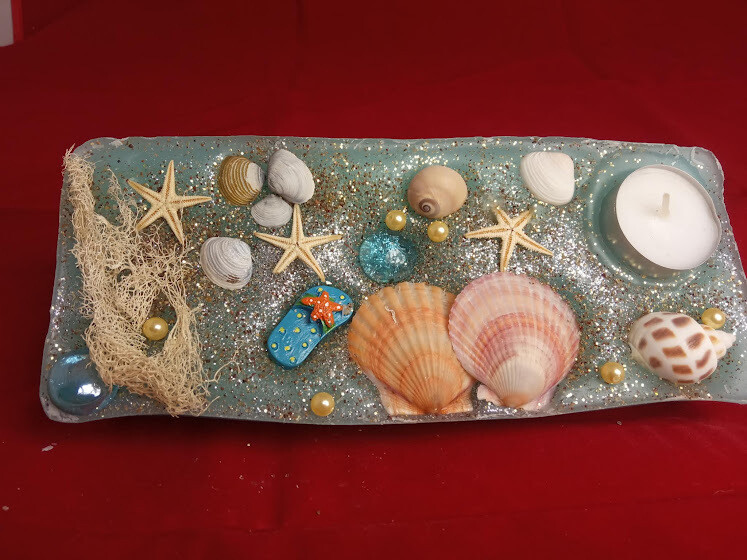 Big sea theme decorative unique candle, handmade