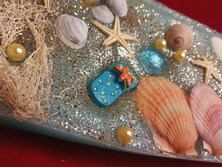 Big sea theme decorative unique candle, handmade