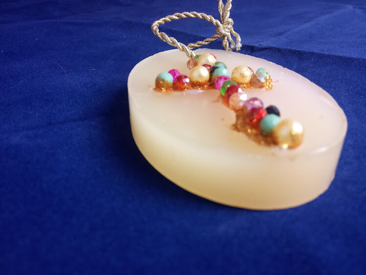 Decorative wax sachet, unique, handmade, with crystals