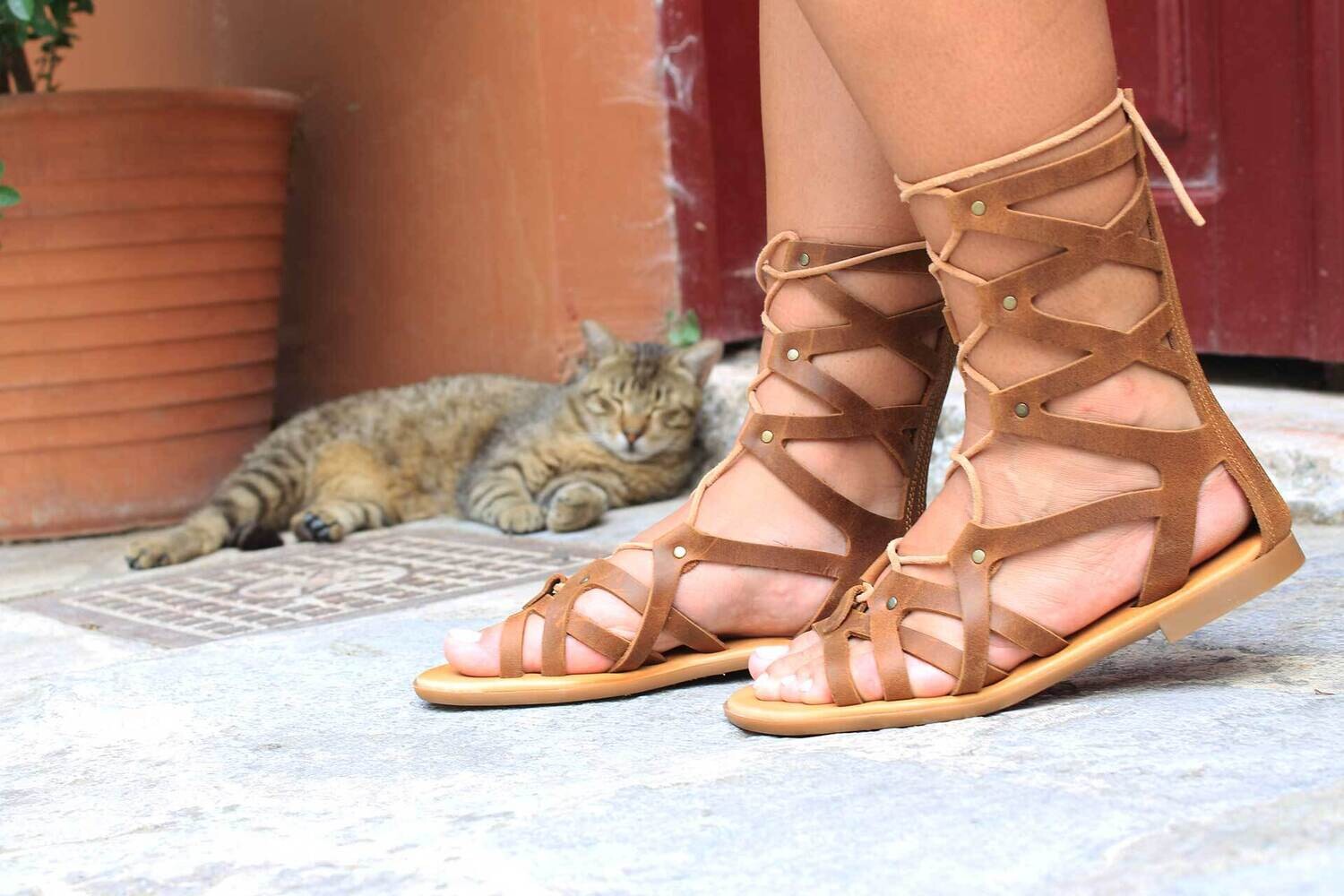 Women's handmade leather sandals