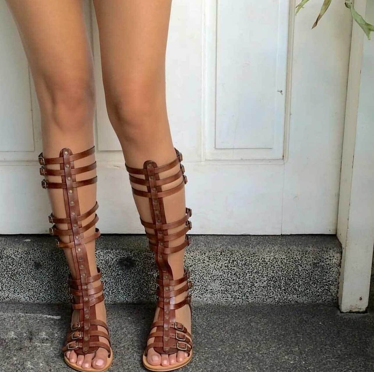 Women's handmade leather sandals, GLADIATOR