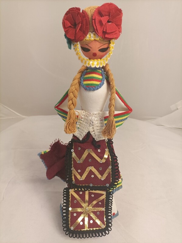 Doll in traditional bulgarian costume, 34cm height
