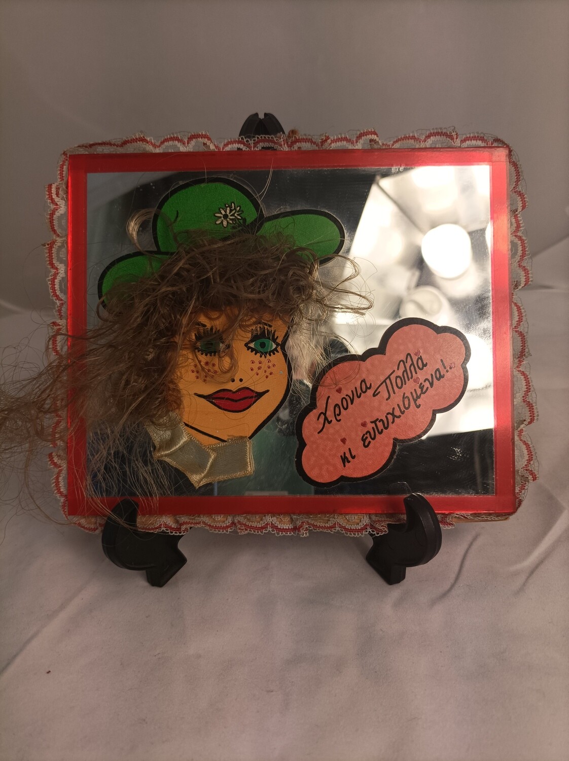Mirror doll for decoration, 14x17cm