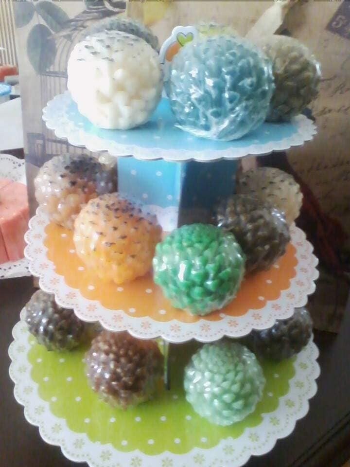 Handmade pinecone candle