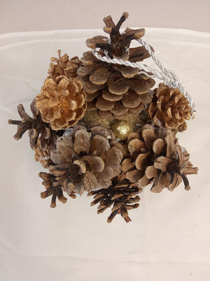 Handmade unique pine cone  hanging ball decor