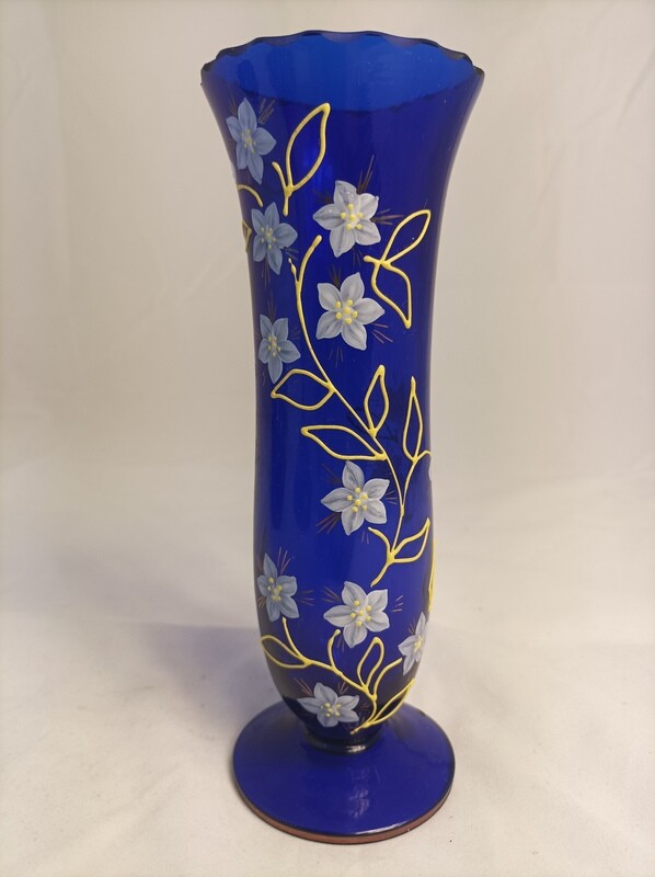 Vase, vintage, 35 years old, hand painted, height 21cm, diameter 7cm