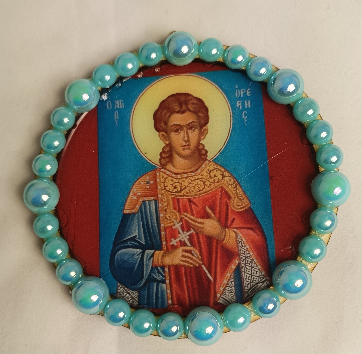 Handmade decorative icon, 12cm, Saint Orestis