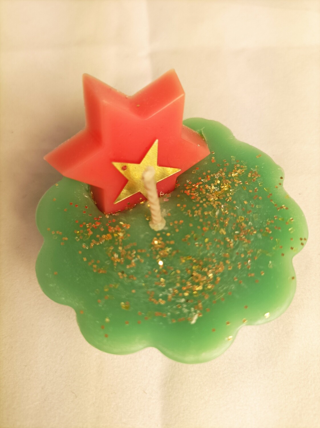 Handmade cupcake festive candle