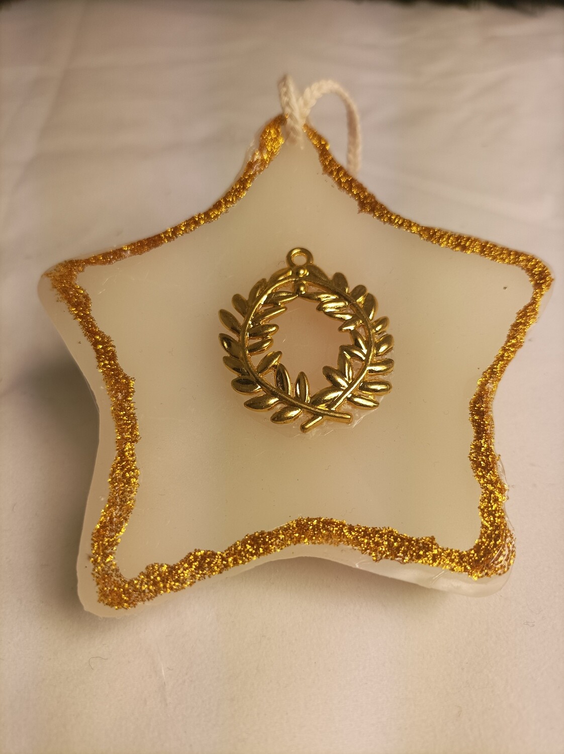 Handmade star festive candle