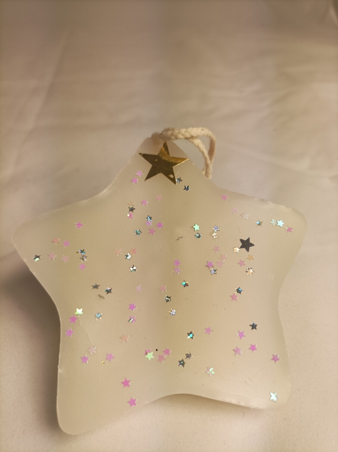 Handmade star festive candle