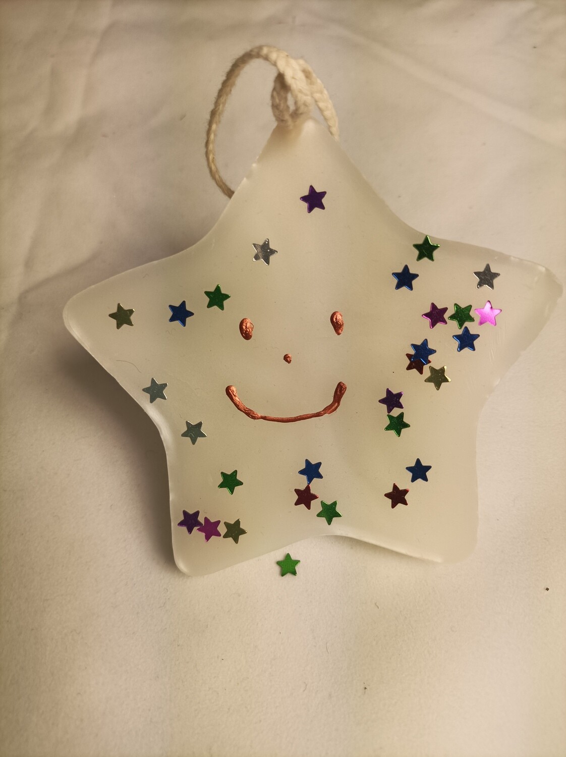 Handmade star festive candle