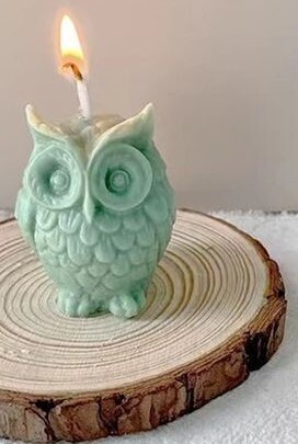 Owl candle, 5x4cm
