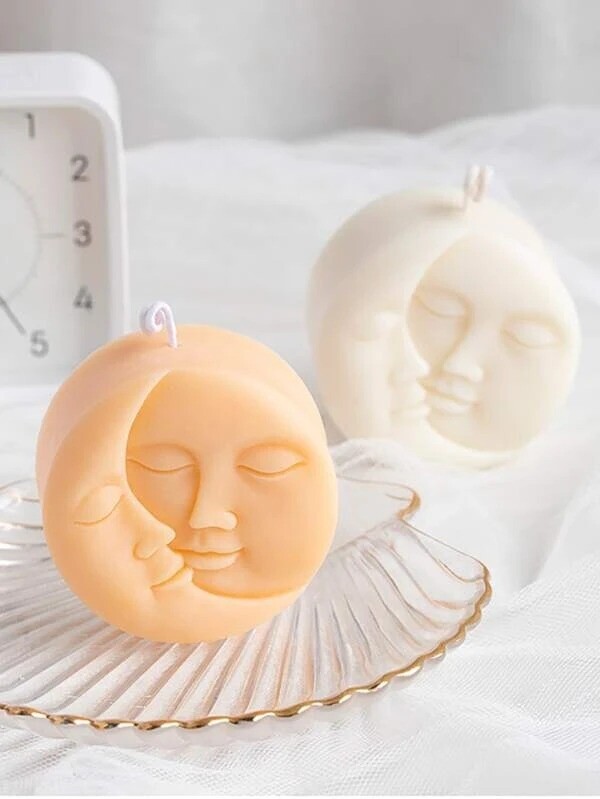 Sun and moon candle, 8x3cm approx