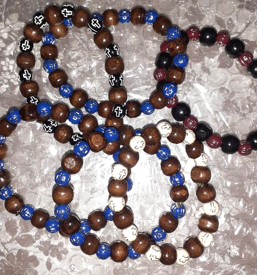 Bracelets with beads with crosses