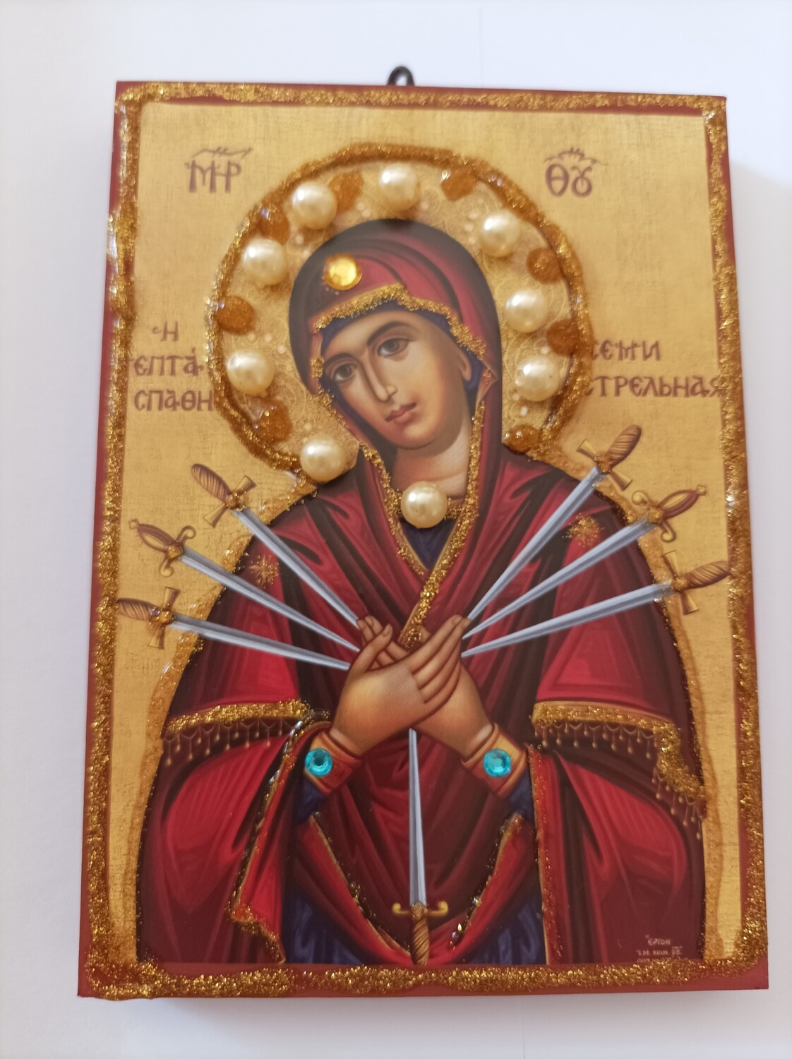 Virgin Mary with seven swords icon