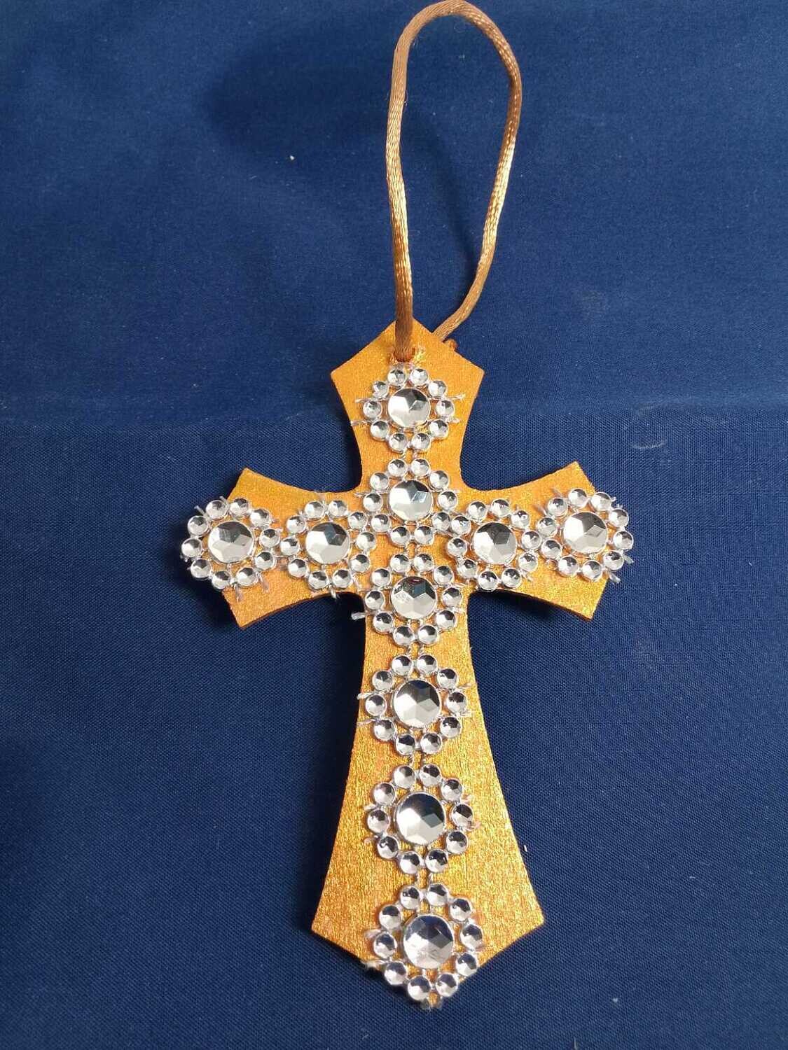 Handmade decorative wooden cross ,11x7cm
