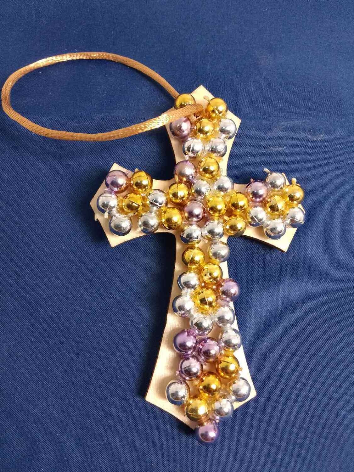 Handmade decorative wooden cross ,11x7cm