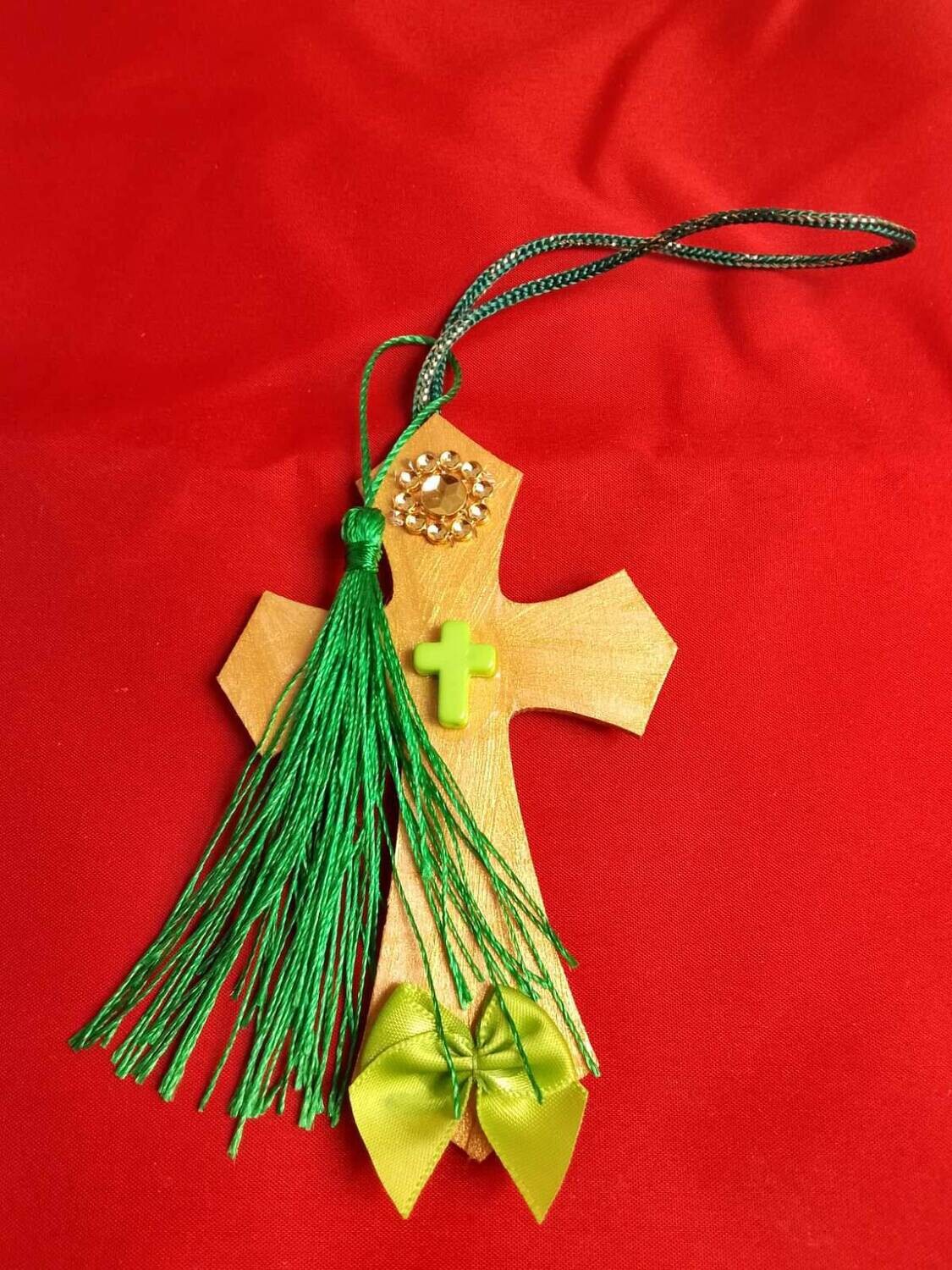 Handmade decorative wooden cross ,11x7cm