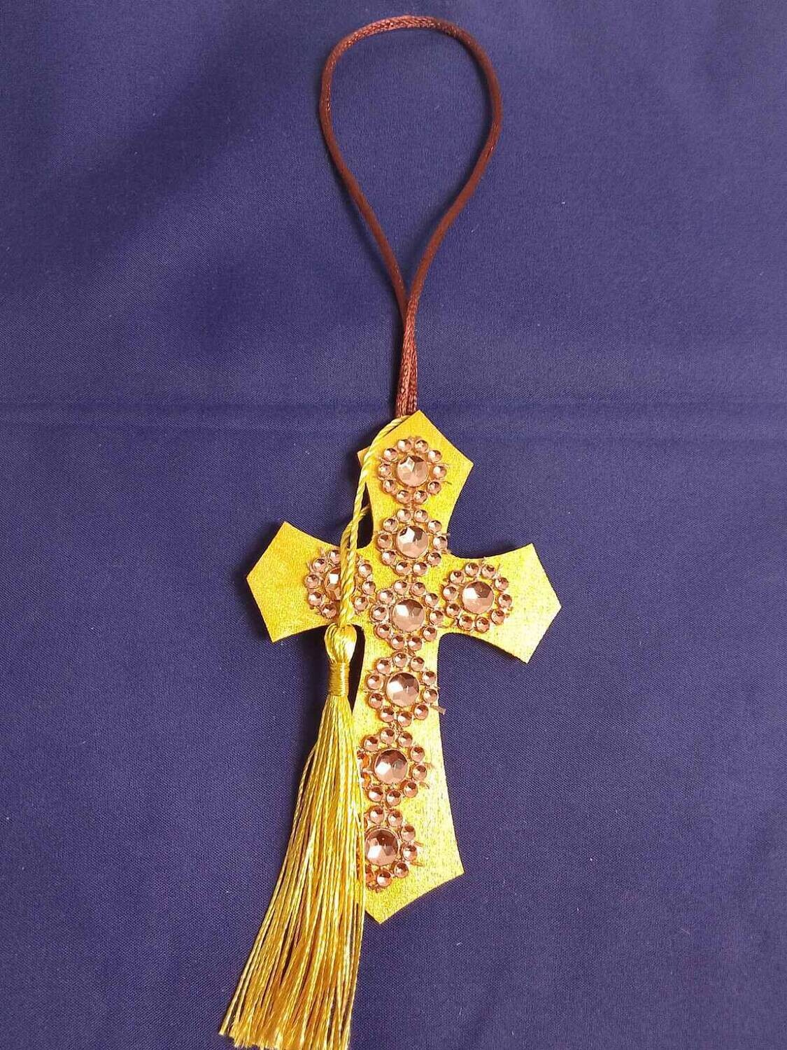 Handmade decorative wooden cross ,11x7cm