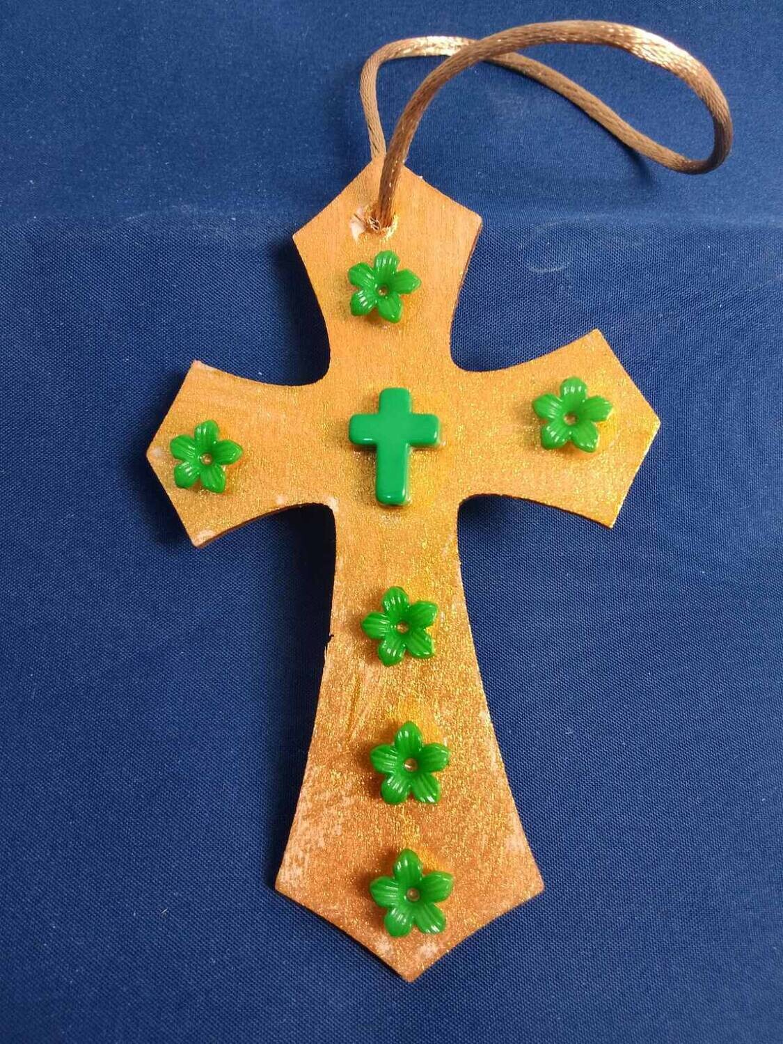 Handmade decorative wooden cross ,11x7cm