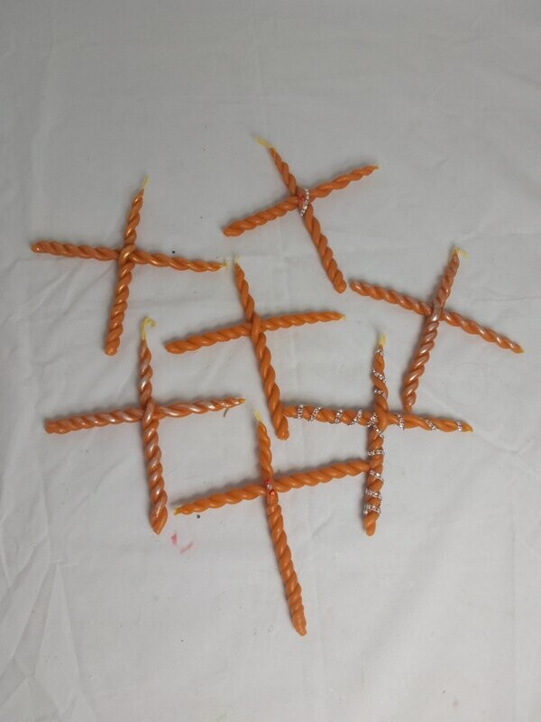 Wholesale beeswax knitted cross candles