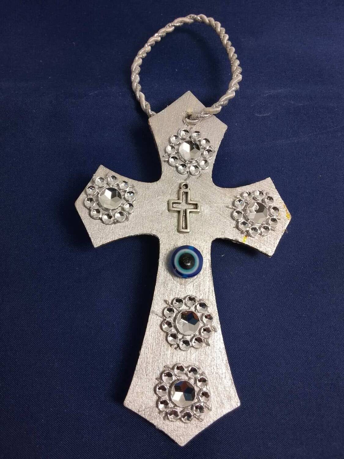 Handmade decorative wooden cross ,11x7cm