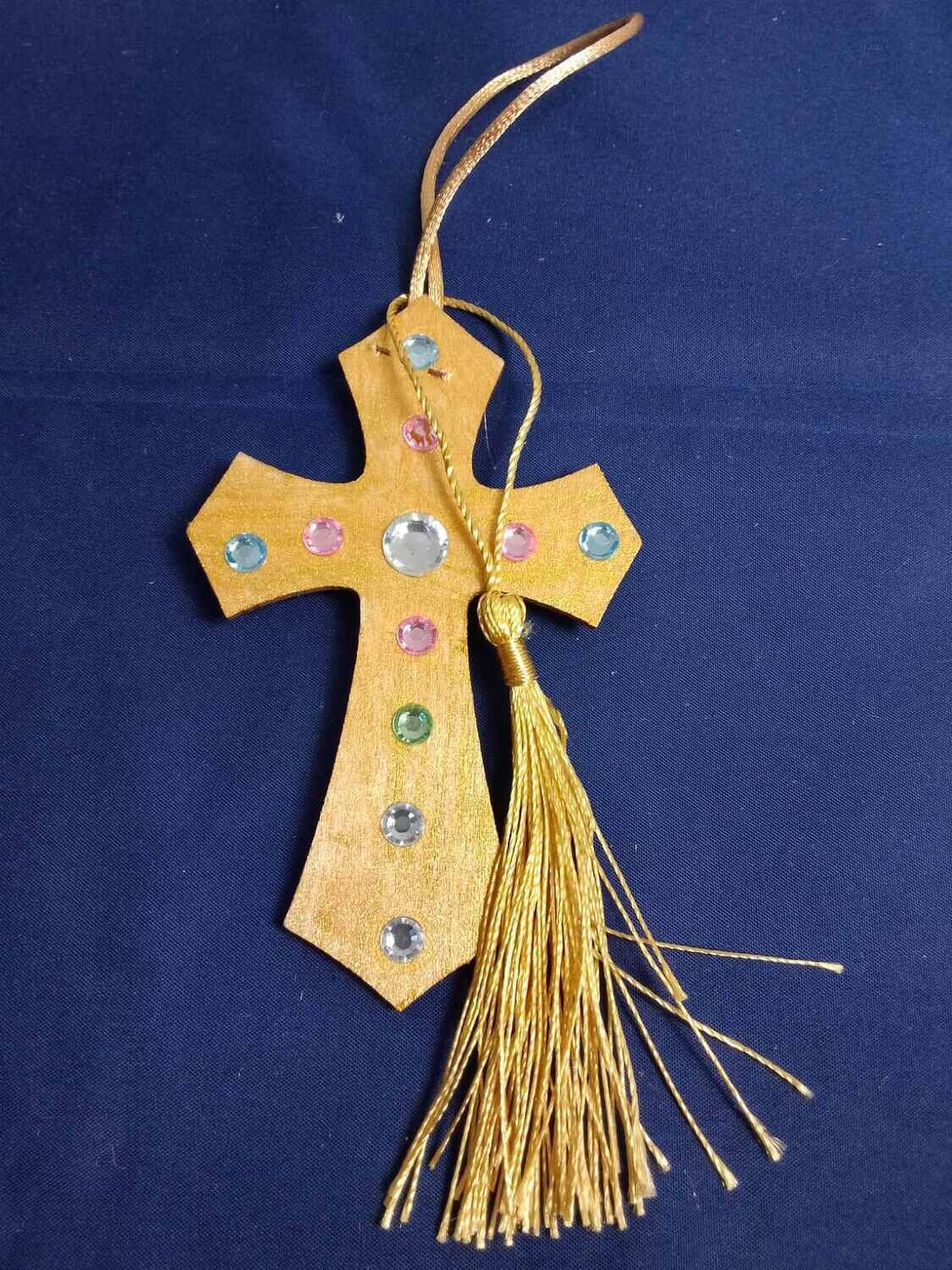 Wooden handmade decorative cross