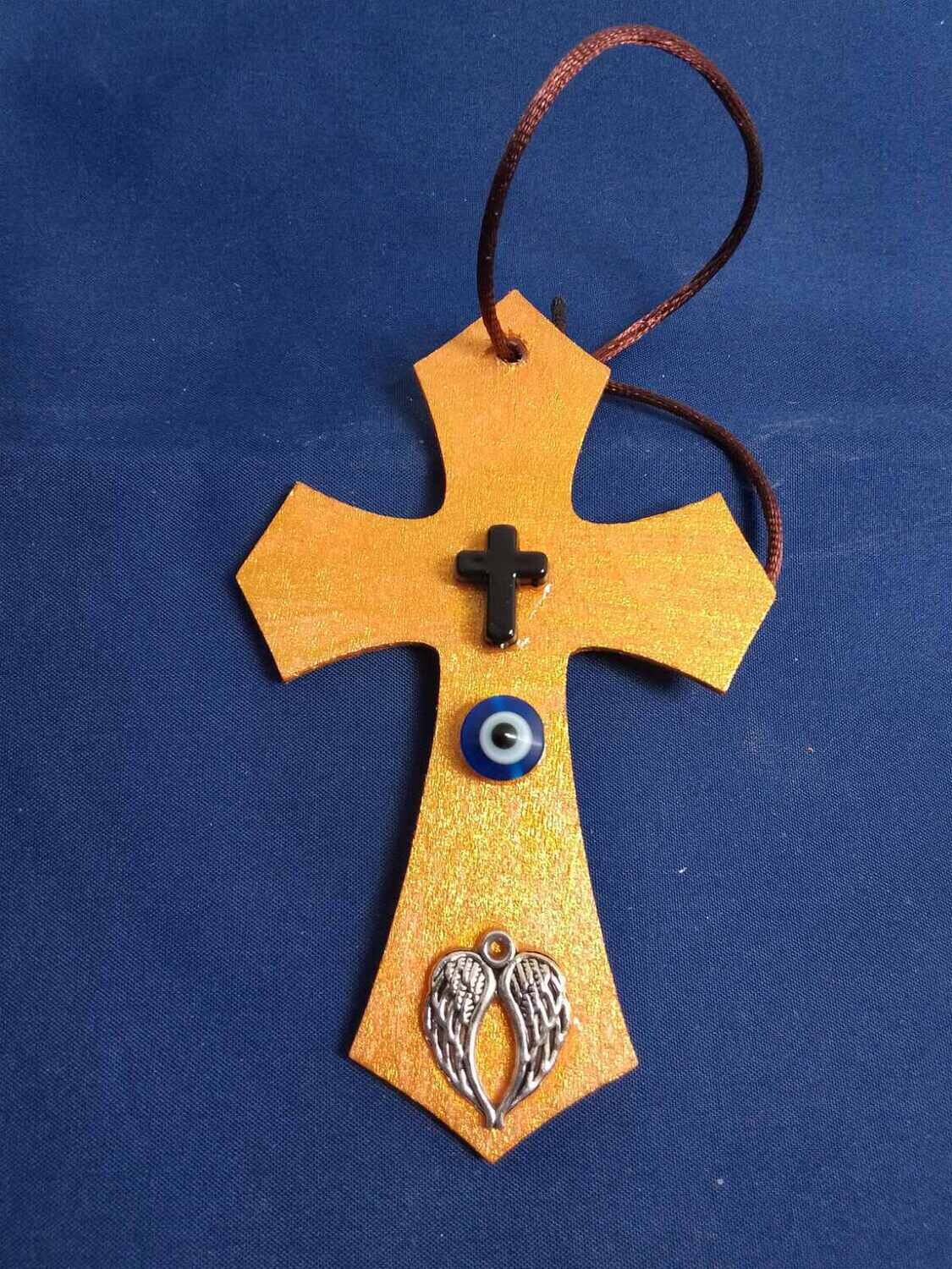 Wooden handmade decorative cross