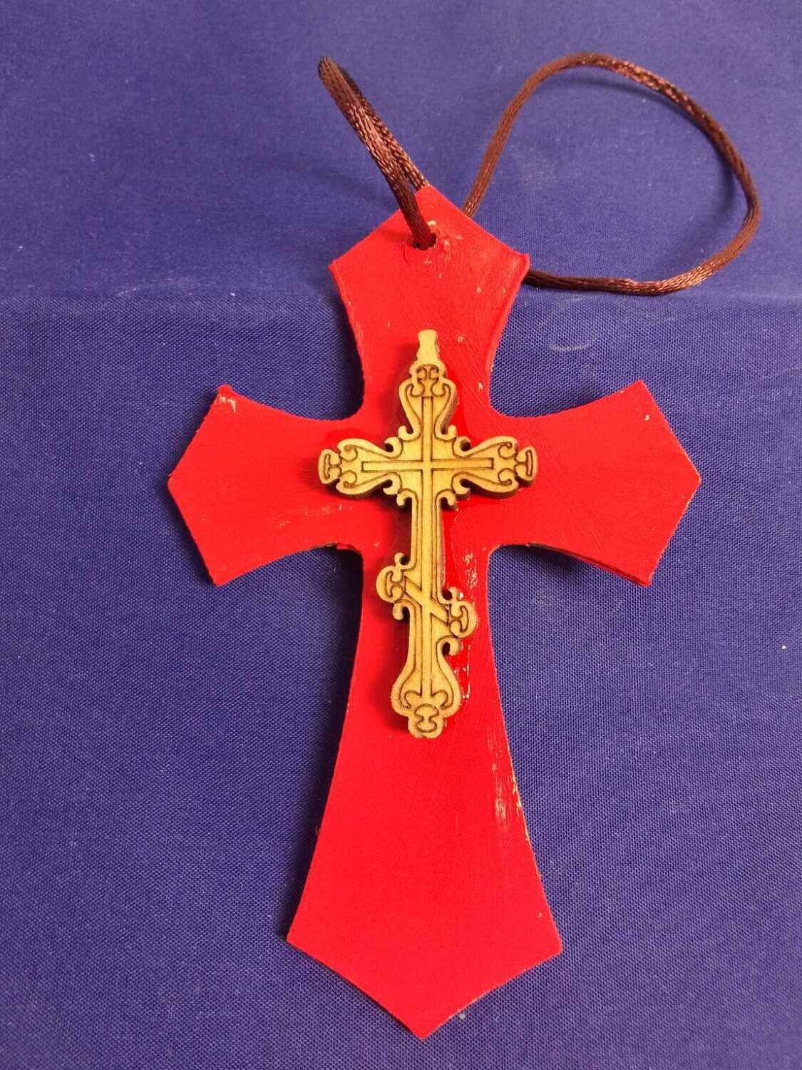Wooden handmade decorative cross