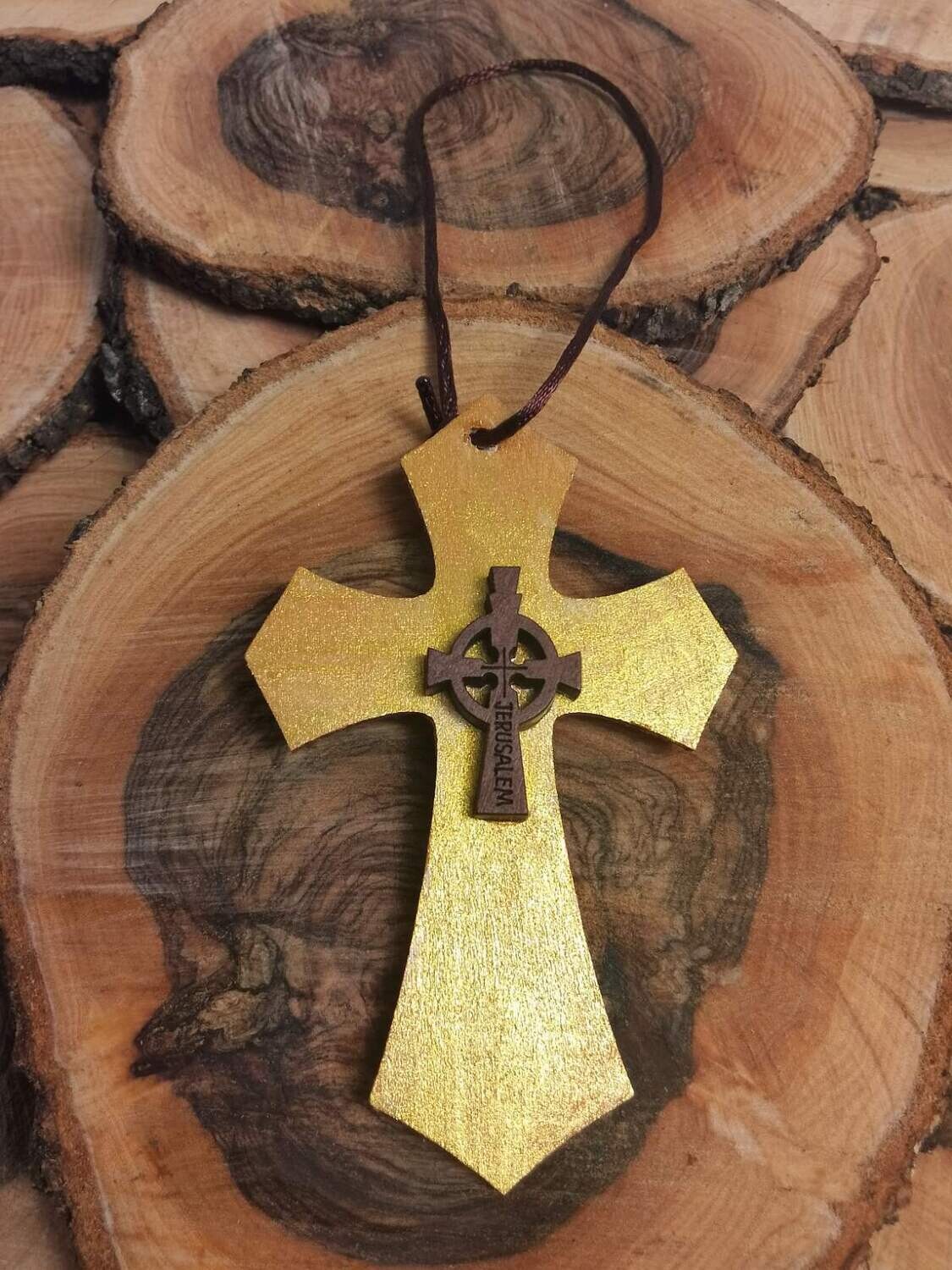 Wooden handmade decorative cross